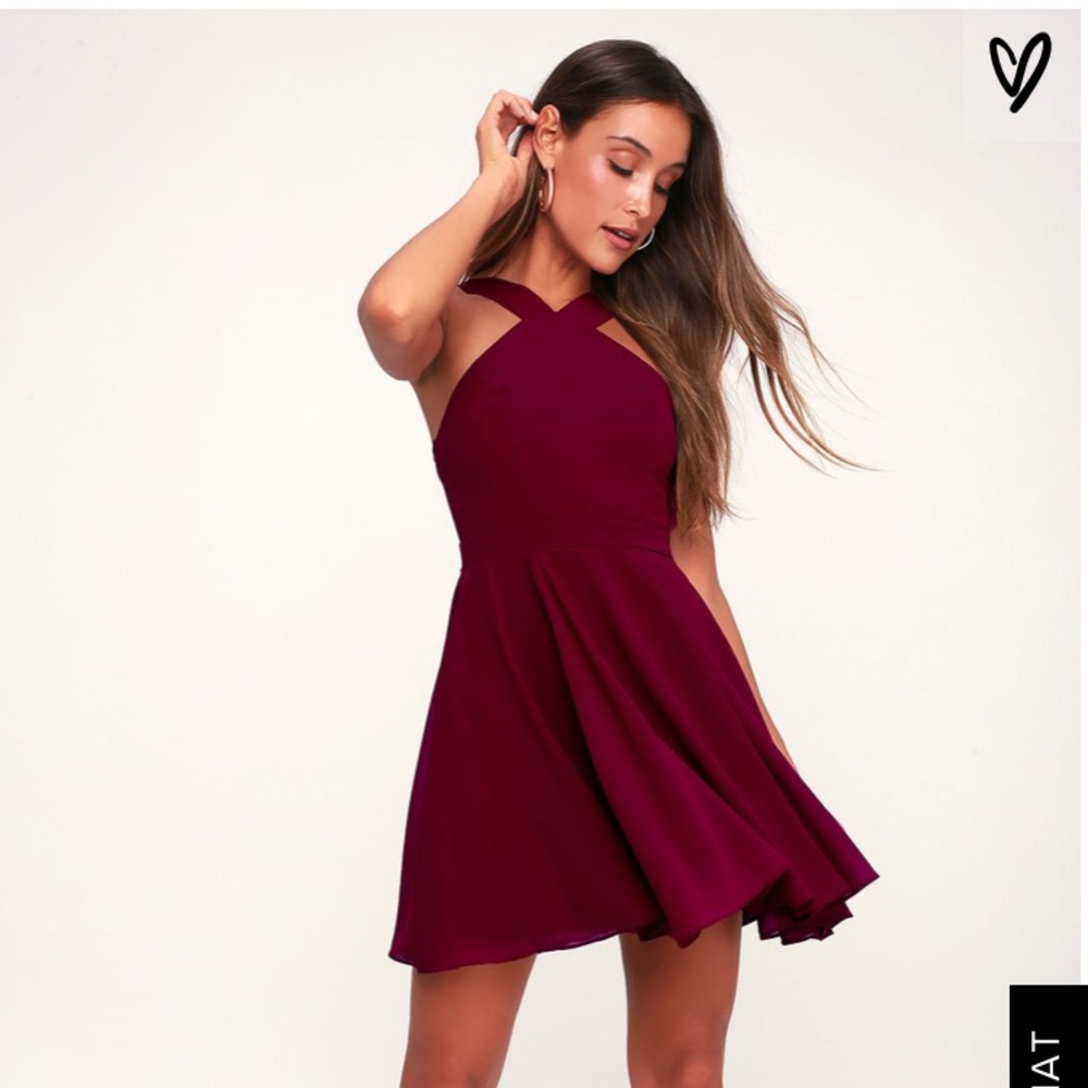 Burgundy Skater Dress